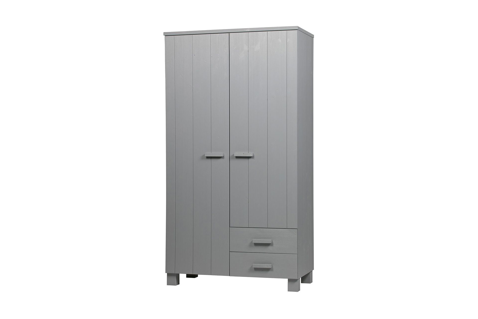 Tenney Garderob med 2 L&aring;dor 111 cm - Gr&aring; Tall