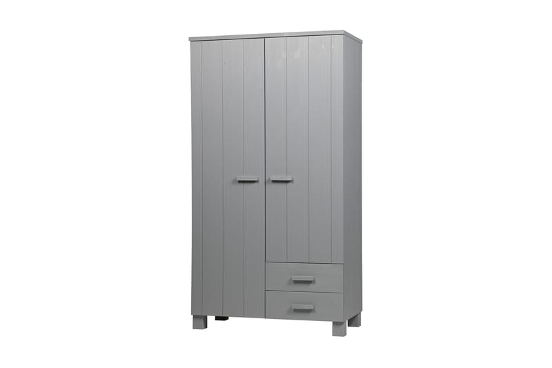 Tenney Garderob med 2 Lådor 111 cm, Grå Tall