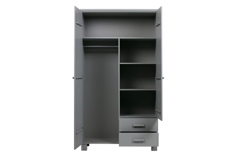 Tenney Garderob med 2 Lådor 111 cm - Grå Tall - Förvaring - Sko- & klädförvaring - Garderober & garderobssystem