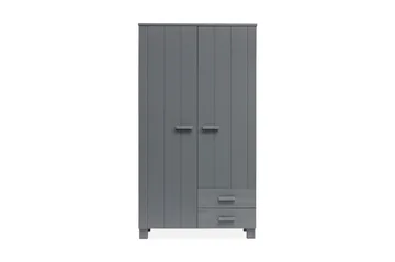 Tenney Garderob med 2 Lådor 111 cm - Stålgrå Tall - Förvaring - Sko- & klädförvaring - Garderober & garderobssystem
