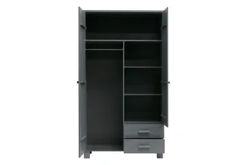 Tenney Garderob med 2 Lådor 111 cm - Stålgrå Tall - Förvaring - Sko- & klädförvaring - Garderober & garderobssystem