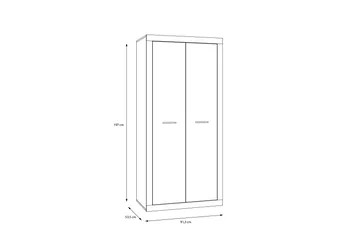 Tolovgrad Garderob 54x92 cm - Grå/Vit - Förvaring - Sko- & klädförvaring - Garderober & garderobssystem