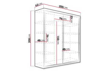 Top Garderob 200x62x200 cm - Ek - Förvaring - Sko- & klädförvaring - Garderober & garderobssystem