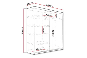 Top Garderob 62x150 cm - Mörkt askträ - Förvaring - Sko- & klädförvaring - Garderober & garderobssystem