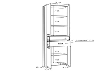 Torelles Garderob 87x221 cm - Brun/Grå - Förvaring - Sko- & klädförvaring - Garderober & garderobssystem