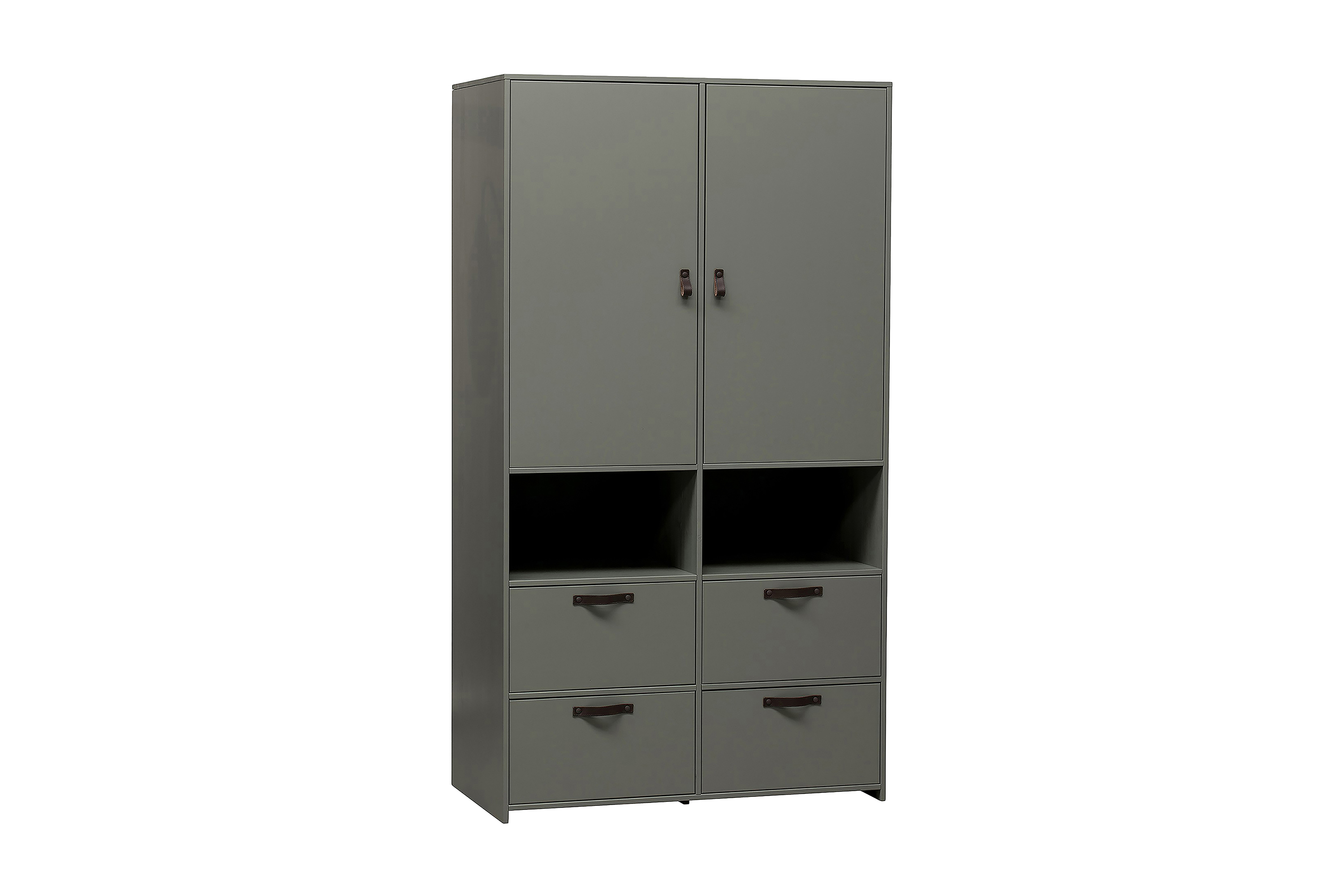 trasmuria garderob med förvaring grå -