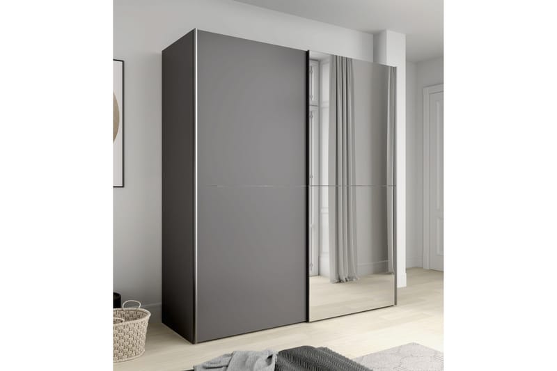 TULUCESTI Vitrinskåp 43x105 cm Mörkgrå - Förvaring - Sko- & klädförvaring - Garderober & garderobssystem