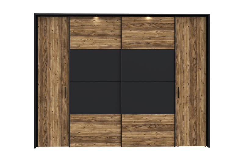 TULUCESTI Vitrinskåp 43x68 cm 3 Hyllor Brun/Svart - Förvaring - Sko- & klädförvaring - Garderober & garderobssystem