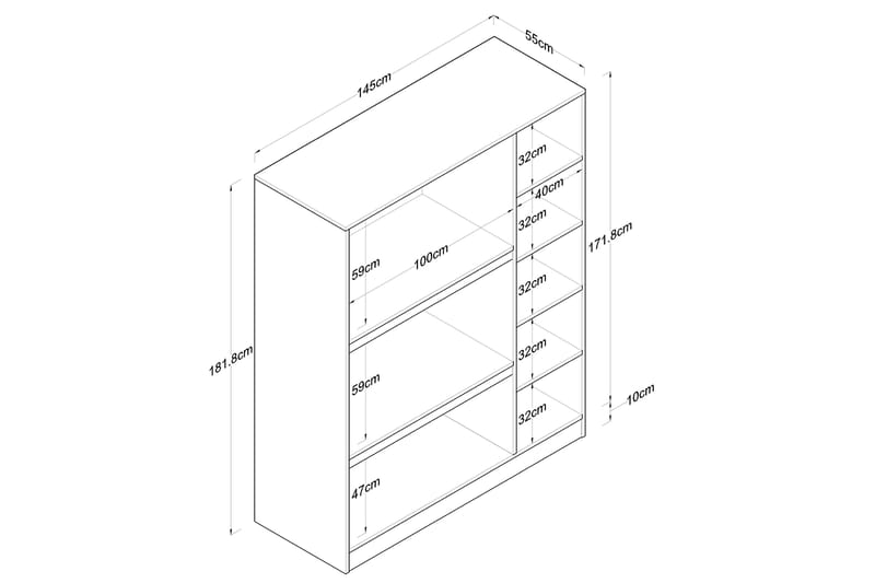 UFLIEDTA Garderob 55x145 cm Vit - Garderober & garderobssystem