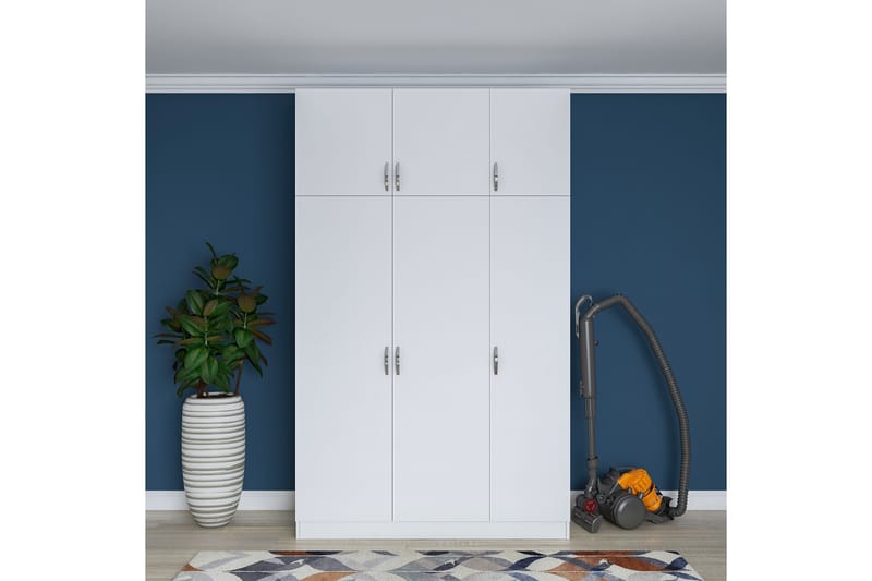UFLIEDTA Garderob 6 Skåp 55x145 cm Vit - Förvaring - Sko- & klädförvaring - Garderober & garderobssystem