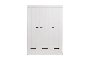 Varius Garderob 140 cm 3 Dörrar 3 Lådor - Vit Tall - Förvaring - Sko- & klädförvaring - Garderober & garderobssystem