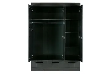Varius Garderob 140x53 cm 3 Dörrer - Furu/Svart - Förvaring - Sko- & klädförvaring - Garderober & garderobssystem