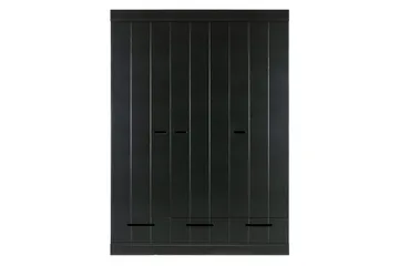 Varius Garderob 140x53 cm 3 Dörrer - Furu/Svart - Förvaring - Sko- & klädförvaring - Garderober & garderobssystem