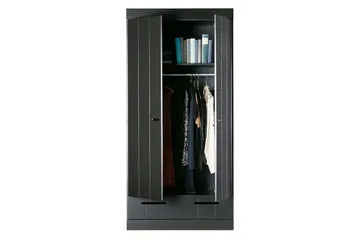 Varius Garderob 94x53 cm 2 Dörrar - Furu/Svart - Förvaring - Sko- & klädförvaring - Garderober & garderobssystem