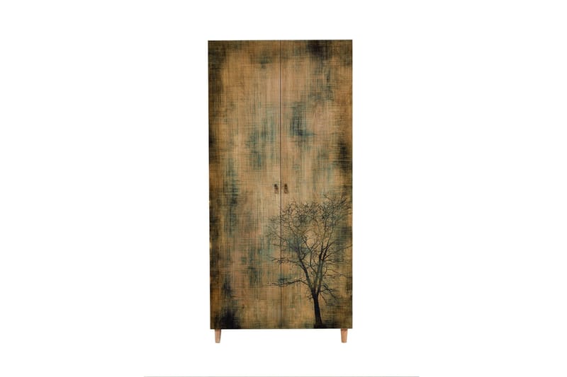 Vellavie Garderob Trädsilhuett, Grön/Brun