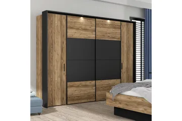 Vergina Garderob 62x280 cm - Brun/Svart - Förvaring - Sko- & klädförvaring - Garderober & garderobssystem