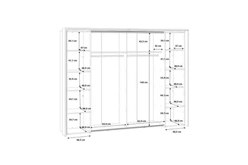 Vergina Garderob 62x280 cm - Brun/Svart - Förvaring - Sko- & klädförvaring - Garderober & garderobssystem