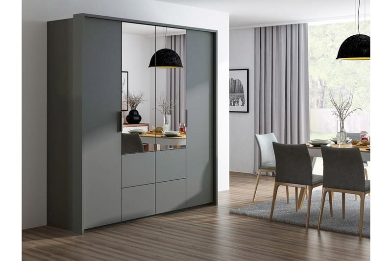 Wedena Garderob 208 cm - Grå - Förvaring - Sko- & klädförvaring - Garderober & garderobssystem