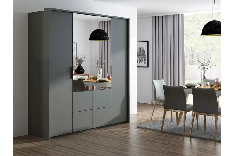 Wedena Garderob 208 cm - Grå - Förvaring - Sko- & klädförvaring - Garderober & garderobssystem