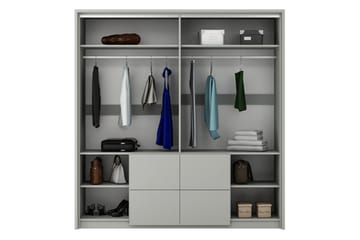 Wedena Garderob 208 cm - Grå - Förvaring - Sko- & klädförvaring - Garderober & garderobssystem