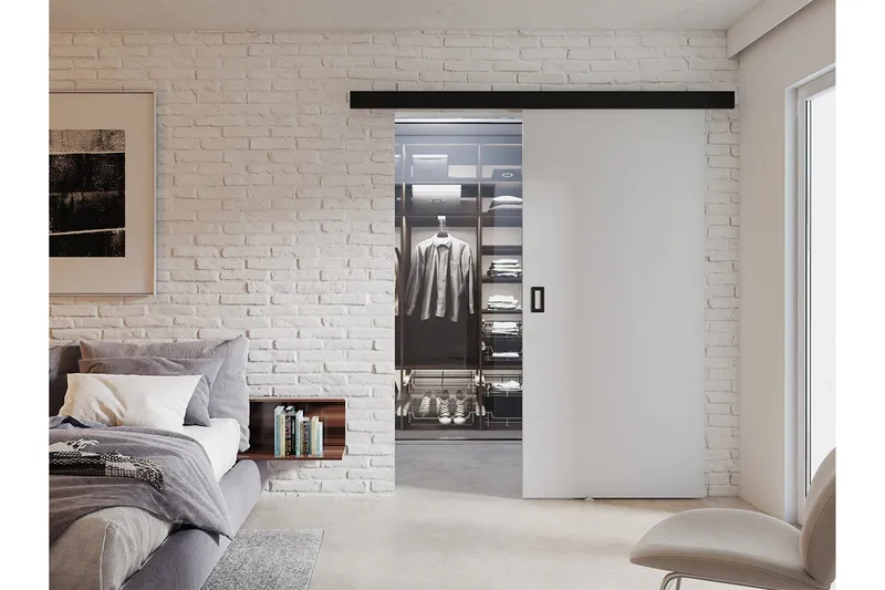 Werdi Skjutdörr 204 cm - Vit - Förvaring - Sko- & klädförvaring - Garderober & garderobssystem - Garderobsdörr - Skjutdörrar garderob
