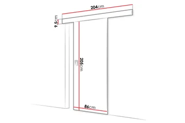 Werdi Skjutdörr 204 cm - Förvaring - Sko- & klädförvaring - Garderober & garderobssystem - Garderobsdörr - Skjutdörrar garderob
