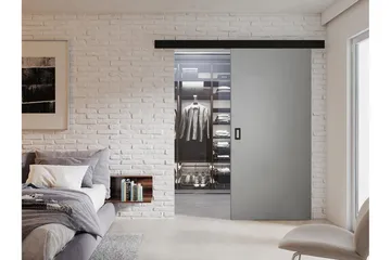 Werdi Skjutdörr 80 cm - Grafit - Förvaring - Sko- & klädförvaring - Garderober & garderobssystem - Garderobsdörr - Skjutdörrar garderob