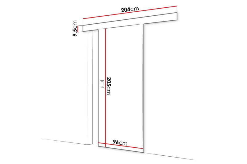 Werdi Skjutdörr 90 cm - Trä/Natur - Förvaring - Sko- & klädförvaring - Garderober & garderobssystem - Garderobsdörr - Skjutdörrar garderob