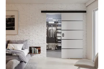 Werdi Plus Skjutdörr 204 cm - Vit - Förvaring - Sko- & klädförvaring - Garderober & garderobssystem - Garderobsdörr - Skjutdörrar garderob