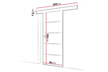 Werdi Plus Skjutdörr 204 cm - Vit - Förvaring - Sko- & klädförvaring - Garderober & garderobssystem - Garderobsdörr - Skjutdörrar garderob