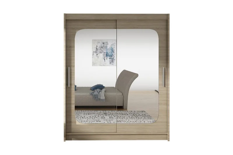 West Garderob 150x58x200 cm LED-belysning - Beige - Förvaring - Sko- & klädförvaring - Garderober & garderobssystem