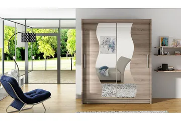 West Garderob 150x58x200 cm LED-belysning - Beige - Förvaring - Sko- & klädförvaring - Garderober & garderobssystem