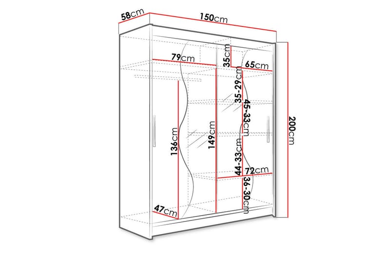 West Garderob 150x58x200 cm - Vit - Garderober & garderobssystem