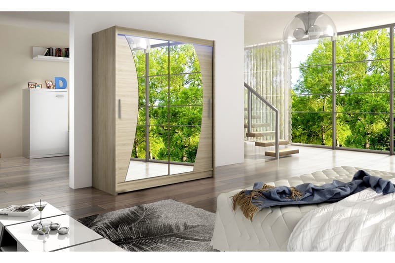 Westa Garderob 150x58x200 cm - Beige - Förvaring - Sko- & klädförvaring - Garderober & garderobssystem