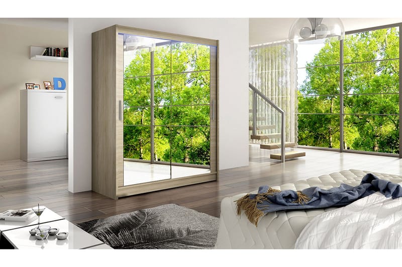 Westa Garderob 150x58x200 cm - Beige - Förvaring - Sko- & klädförvaring - Garderober & garderobssystem