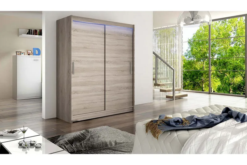 Westa Garderob 150x58x200 cm - Beige - Förvaring - Sko- & klädförvaring - Garderober & garderobssystem