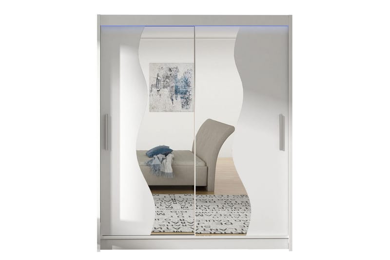 Westa Garderob 150x58x200 cm med LED, Vit