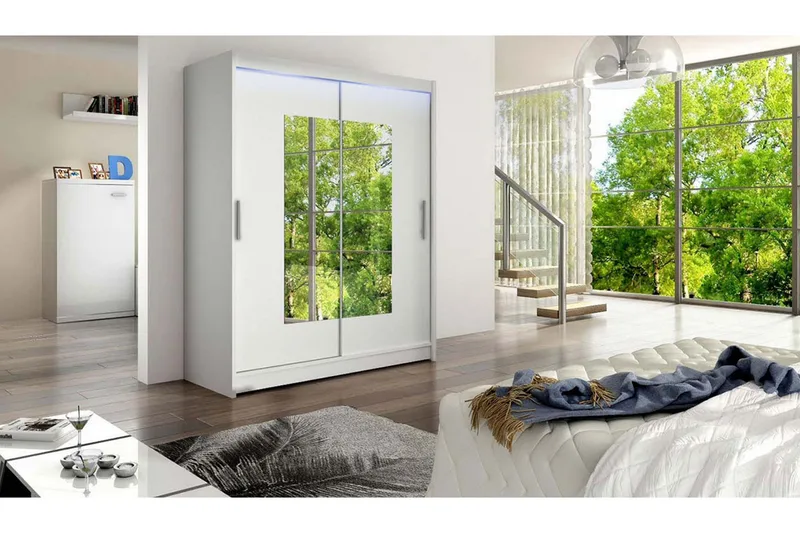 Westa Garderob 150x58x200 cm - Vit - Förvaring - Sko- & klädförvaring - Garderober & garderobssystem