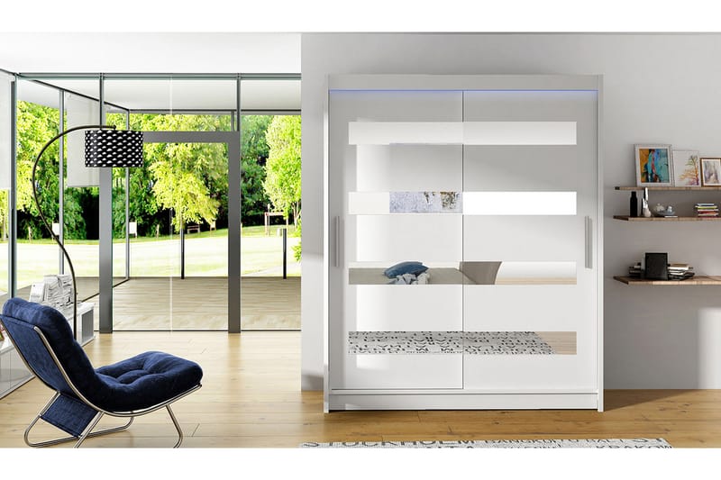 Westa Garderob 150x58x200 cm - Vit - Förvaring - Sko- & klädförvaring - Garderober & garderobssystem