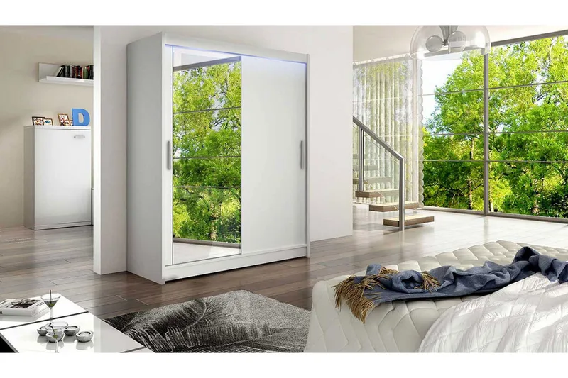 Westa Garderob 150x58x200 cm - Vit - Förvaring - Sko- & klädförvaring - Garderober & garderobssystem