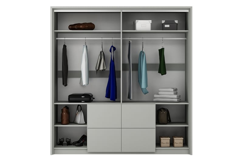 WIMMER Garderob 208 cm Vit - Förvaring - Sko- & klädförvaring - Garderober & garderobssystem