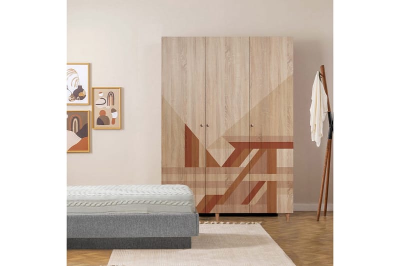 Gladfield Garderob 135x192 cm - Natur - Förvaring - Sko- & klädförvaring - Garderober & garderobssystem