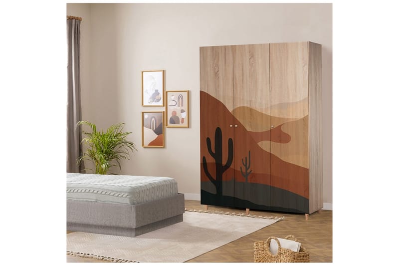 Gladfield Garderob 135x192 cm - Natur - Förvaring - Sko- & klädförvaring - Garderober & garderobssystem