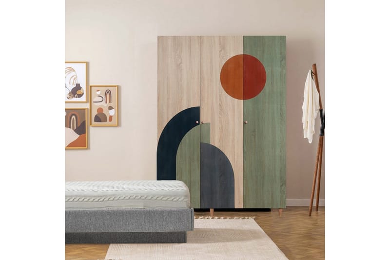 Gladfield Garderob 135x192 cm - Natur - Förvaring - Sko- & klädförvaring - Garderober & garderobssystem