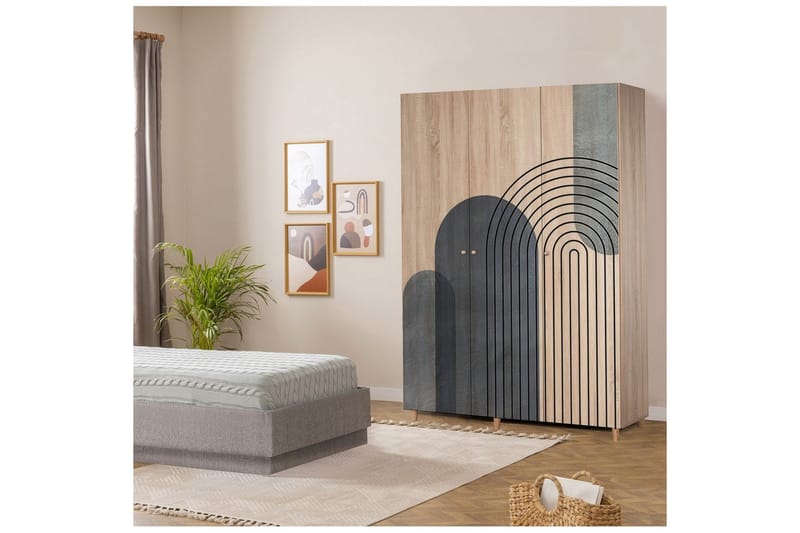 Gladfield Garderob 135x192 cm - Natur - Förvaring - Sko- & klädförvaring - Garderober & garderobssystem