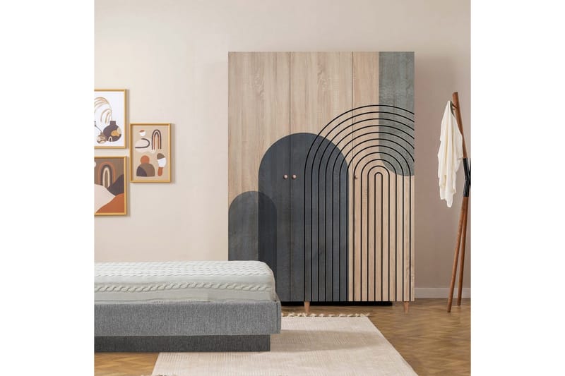 Gladfield Garderob 135x192 cm - Natur - Förvaring - Sko- & klädförvaring - Garderober & garderobssystem