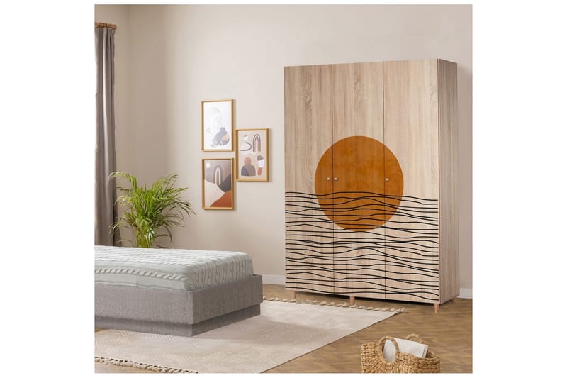 Gladfield Garderob 135x192 cm - Natur - Förvaring - Sko- & klädförvaring - Garderober & garderobssystem