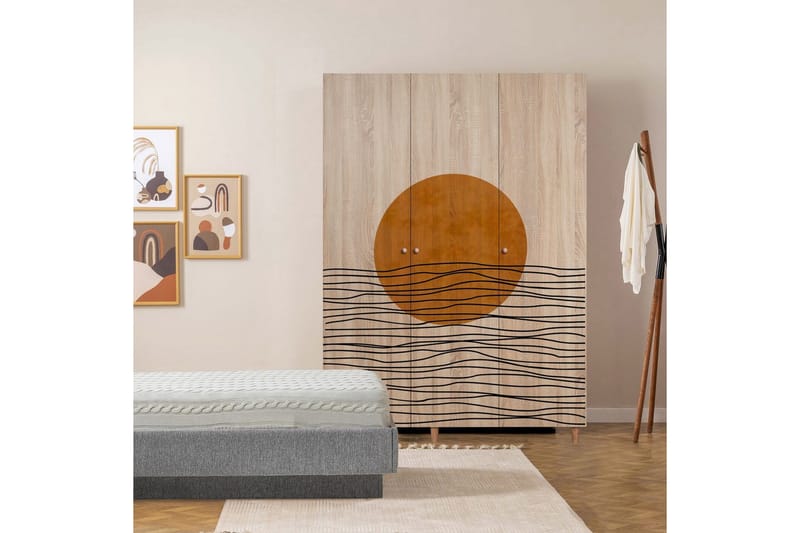 Gladfield Garderob 135x192 cm - Natur - Förvaring - Sko- & klädförvaring - Garderober & garderobssystem