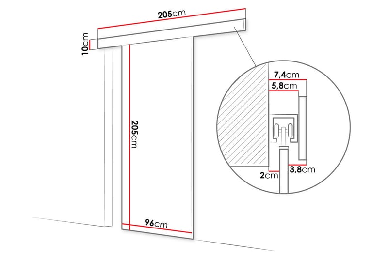Granica Skjutdörr 96x205 cm - Beige - Förvaring - Sko- & klädförvaring - Garderober & garderobssystem