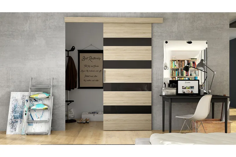 Granica Skjutdörr - Beige/Svart - Förvaring - Sko- & klädförvaring - Garderober & garderobssystem